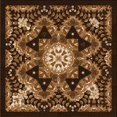 thumbnail image 1 of Ahgly Company Tapis d'Intérieur Lavable à la Machine, Carré, Transitionnel, Noir Brun, Tapis de Zone, 5 Pieds Carré, 1 of 7