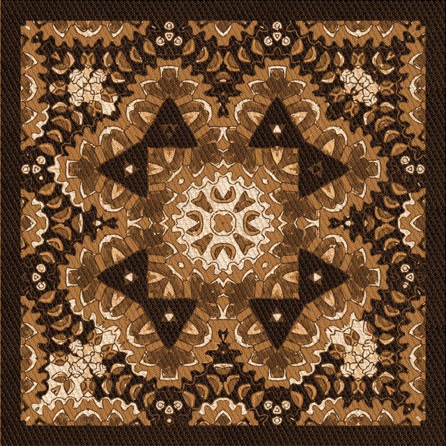 Ahgly Company Tapis d'Intérieur Lavable à la Machine, Carré, Transitionnel, Noir Brun, Tapis de Zone, 5 Pieds Carré