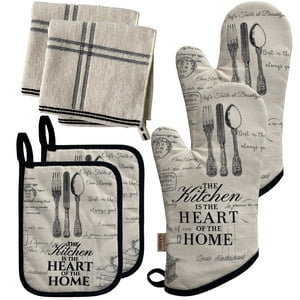 Oven Mitts Hot Pad Wash Clothing 6 Piece Set