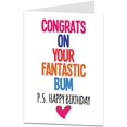 thumbnail image 1 of Birthday Card For Men & Women Perfect For Girlfriend Or Wife Funny Rude Message"Congrats On Your Fantastic Bum", 1 of 1