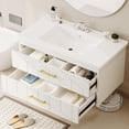 thumbnail image 1 of 36 inch Bathroom Vanity with Sink Combo, Floating Bathroom Vanity with Ceramic Basin, 2 Large Drawers with Gold Handle, Soft-Close Design, Easy Assembly, White, 1 of 6
