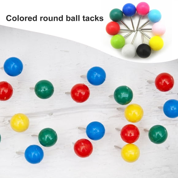 YAOMOBB Point of Interest Pins Multi Color Map Push Pins 100Pcs Round Head Stainless Point Map Push Pins in Multi Color
