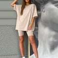 thumbnail image 4 of Ketyyh-chn99 Sweatsuit Set for Women Ladies Shorts Tracksuit Outfits Jogging Workout Short Set Summer Gym Suits Sweatsuit Khaki,XL, 4 of 5