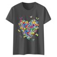 thumbnail image 4 of LUOGENLI T-shirts pour Femme pour Femmes T-Shirt Décontracté à Col Rond à Manches Courtes Imprimé Haut Stylé et Confortable 4xlt T-shirts pour Femmes T-shirts Graphiques T-shirts de la Saint-Valentin Gris P, 4 of 4