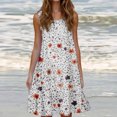 thumbnail image 1 of Ovzne Robes pour Femmes 2025 Robe de Plage Mode Féminine Vacances Été Couleur Unie Sans Manches Robe de Soirée Plage Robe d'Été Imprimée Liquidation, 1 of 6