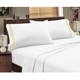 thumbnail image 1 of Greek Design Ultra Soft Egyptian Comfort Embroidery Sheet Set (Queen, White & Gold), 1 of 1