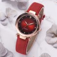 thumbnail image 4 of Simple Women Lady Business Watch PU Strap Causal Quartz Wristwatch(Red), 4 of 4