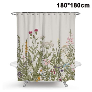 Rideaux de Douche Anti-Moisissure, Antibactériens, Rideau de Baignoire Lavable en Tissu polyester avec 12 Anneaux de Rideau de Douche