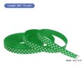 thumbnail image 2 of Uxcell Grosgrain Ribbons with White Dots Ribbon Bow Decoration Crafts Gift Wrapping Wedding Green 10 Yards 3/8 Inch, 2 of 6