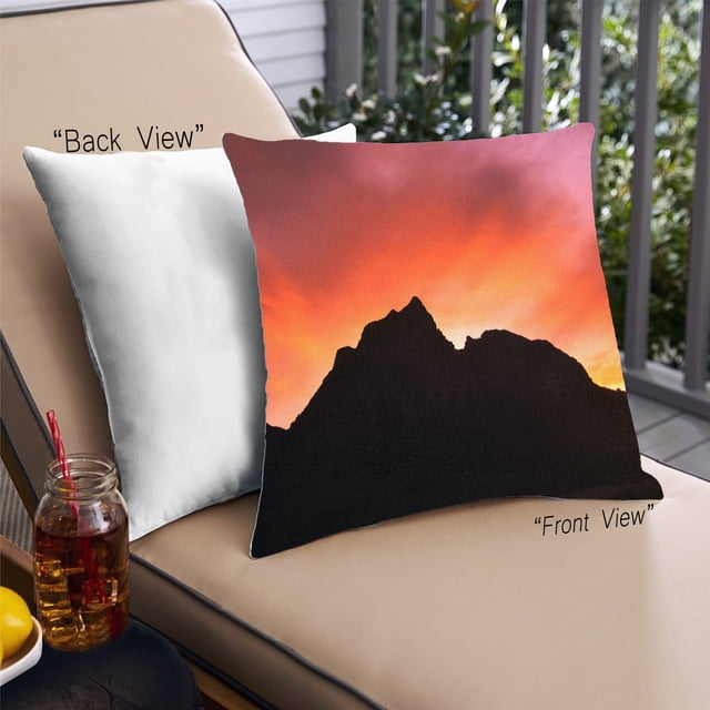 Ahgly Company Color Focus Orange Coussin Décoratif d'Extérieur, 18 Po X 18 Po