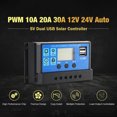 thumbnail image 4 of Yeacher Universal Solar Panel Controller Battery Regulator /24V Auto With Dual USB for DIY Solar Power, 4 of 7