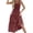 Red, variant on Timegard Sundresses for Women Sleeveless Ruffle Square Neck Solid Color Summer Beach Casual Dress Smocked