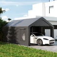 thumbnail image 2 of Outsunny Carport, 12 x 20ft Portable Garage, Dark Grey, 2 of 10