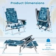 thumbnail image 3 of Costway 2-Pack Folding Backpack Beach Chair 5-Position Outdoor Reclining Chairs with Pillow Pattern, 3 of 10