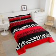 thumbnail image 4 of Erosebridal Ensemble de Literie Imprimé Guépard Grand, Couette Rouge, Décor Animal de Ferme, Réversible 3 Pcs, 4 of 7