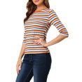 thumbnail image 4 of INSPIRE CHIC T-Shirt pour Femme Fête des Mères Non Doublé Col Rond Manches au Coude Coupe Ajustée Décontracté TG Multicolore Blanc, 4 of 8