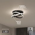 thumbnail image 4 of Artika Orbia Modern LED Flush Mount Ceiling Light Fixture, Black, 4 of 9