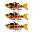 thumbnail image 1 of Lot de 3 Leurres de Pêche Eau Salée Appâts Réutilisables avec Perle Attraction Extérieure Swimbaits Artificiels Crankbait 10cm Type 10, 1 of 8