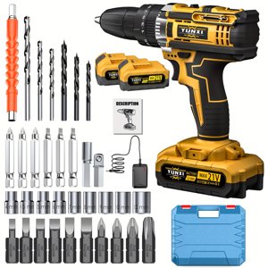 DGB Perceuse électrique sans fil, Conducteur de perceuse portable, Outil de tournevis portatif pour les réparations à domicile, DIY Projets et travaux de construction