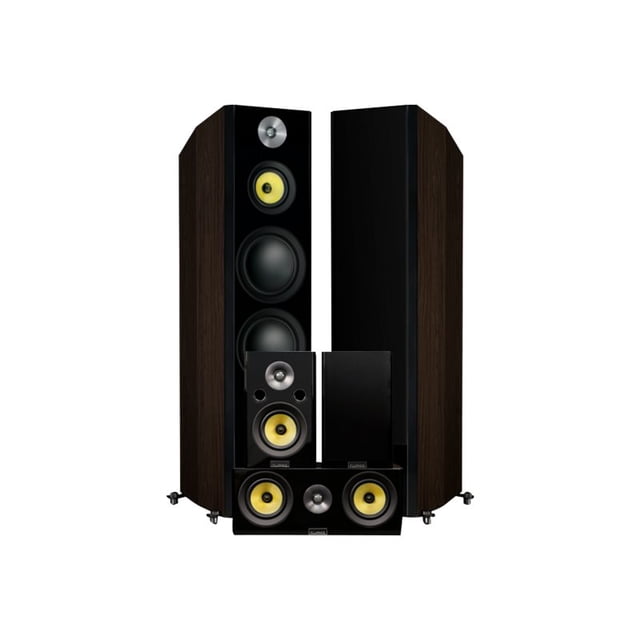 Fluance Signature Series HFHTBW - Speaker system - for home theater - 5.0-channel - 280 Watt (total) - natural walnut