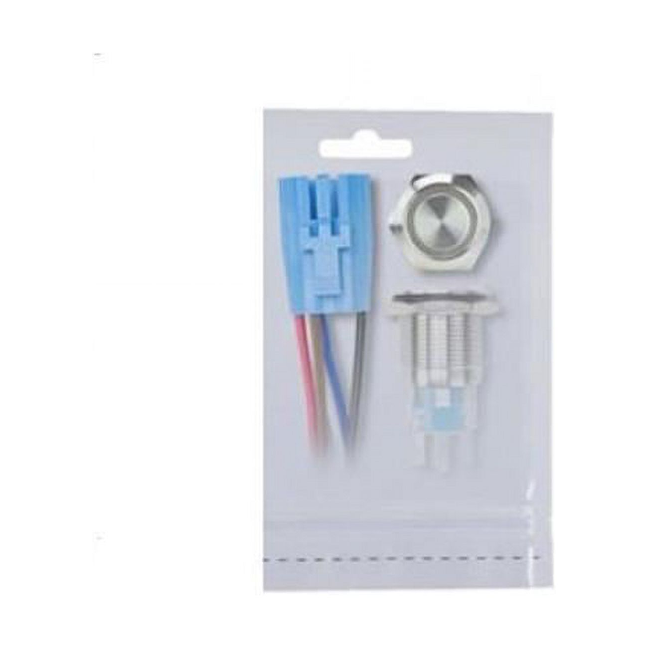 Install Bay IBRSSW16 16 mm Stainless Round Switch with Latch & Harness - White