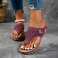 thumbnail image 2 of Orthopedic Wedge Flip Flops for Women 2025 Comfortable Arch Support Orthofeet Wide Slides Sandals, 2 of 7