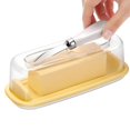 thumbnail image 4 of Oleegame 1PC Produce Storage Sealed Butter Dish With Lid And To Keep Butter Fresh Easy To Scoop Butter Storage Counter Butter Rack Refrigerator Butter Container With Lid Butter Dish Yellow, 4 of 9
