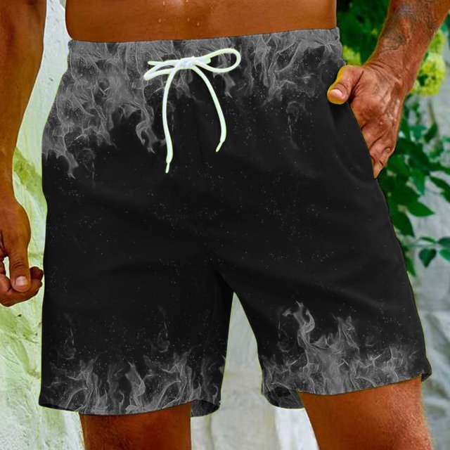 LSLJS Pantalon Court Décontracté à Imprimé Flamme pour Hommes, Cadeaux pour Hommes