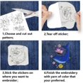 thumbnail image 3 of HLONK 4 Sheets 16Pcs Wedding Dress Water Soluble Hand Sewing Stabilizers for Fabric 11.6x8.2 Inch Embroidery Stitch Practice Embroidery Patterns Transfers for Embroidery Beginners Lovers, 3 of 9