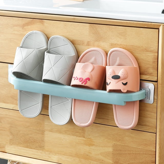 Birdeem Small Shoe Rack,Shoe Rack Small,Bathroom Slippers Rack Punch Frees Toilet Wall Mounted Toilet Slippers Rack Wall Shoe Storage,Racks for Storage,Small Bathroom Storage,Wall Mounted Shoe Rack