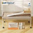 thumbnail image 3 of QinaQin 55 Inch Small Animal Cage, 4 Tier Rolling Habitat with Ramps, Bottle and Bowl for Chinchillas, Ferrets and Rabbits, 3 of 9