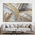 thumbnail image 1 of Golden Marble Printed Abstract Modern Artwork With Gray Tones And Luxury Wall Decor Features On A Gold Canvas, 1 of 1