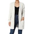 thumbnail image 1 of TheMogan Women's PLUS Loose Fit Popcorn Knit Long Sleeve Pocket Open Sweater Cardigan, 1 of 6