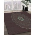 thumbnail image 3 of Ahgly Company Tapis Rond Lavable en Machine Intérieur Transitionnel Rouge Nuit, 6 Pieds Rond, 3 of 7