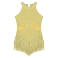 thumbnail image 3 of Yeahdor Robe de Danse Latine Sans Manches à Paillettes pour Filles, Robe Justaucorps de Jazz, Rumba Samba Salsa Cha Cha, Tenue de Danse de Salon Jaune 10, 3 of 5