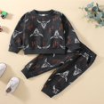 thumbnail image 3 of Ensemble de Vêtements pour Tout-Petits Garçons Filles Imprimé Vache Col Rond Chandail Chandail en Molleton Pantalon Jogger Automne Hiver, 3 of 6