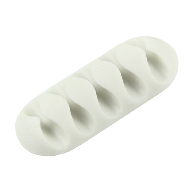 braveheart Silicone Cable Winder Desktop Management Clip Cable Holders Cable Organizer Good white 1Set