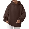 thumbnail image 1 of MeetoTime Women's Oversized Sweatshirt Fall Lightweight Long Sleeve Hoodie Fleece Pocket Pullover Tops, 1 of 6
