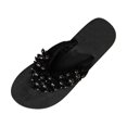 thumbnail image 2 of RKSTN Sandales pour Femmes Chaussures de Mode Décontractées Bout Rond Talon Compensé Pantoufles Perles Sandales de Plage Confortables, 2 of 5