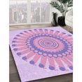 thumbnail image 3 of Ahgly Company Tapis d'Intérieur Lavables en Machine, Carré Transitionnel Orchidée Violet, Carré de 3', 3 of 7
