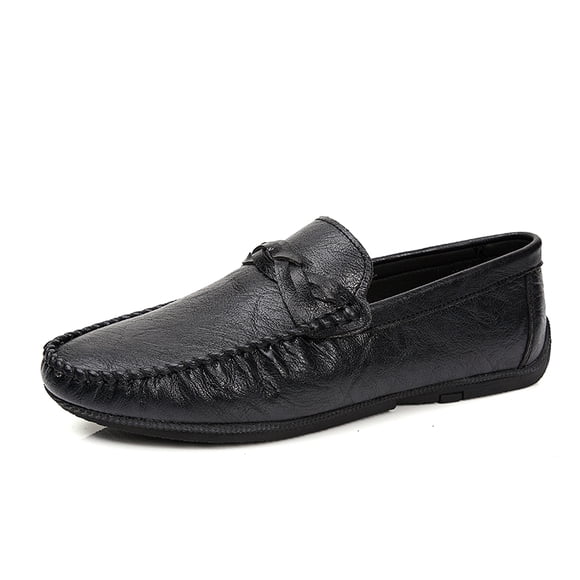 Men's Casual Loafers Slip On Leather Shoes Comfortable Lightweight Driving Shoes Male Moccasins Classic Penny Loafer Flats Boat Shoes Outdoor Walking Shoes