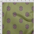 thumbnail image 4 of oneOone Silk Tabby Green Fabric Asian Block Face Craft Projects Decor Fabric Printed By The Yard 42 Inch Wide, 4 of 4