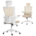 thumbnail image 1 of HOMCOM Chaise de Bureau Ergonomique, Chaise de Bureau avec Appuie-Tête Réglable, Beige, 1 of 10