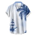 thumbnail image 1 of Weiqiqre Men's T-shirts Loose Fit, Floral Print Tropical Button Down Shirts, 1 of 3