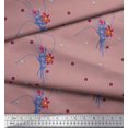 thumbnail image 1 of Soimoi Rayon Fabric Leaves & Lily Floral Print Fabric by the Yard 42 Inch Wide, 1 of 6