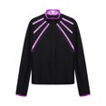 thumbnail image 3 of Doomiva Kids Girls Figure Skating Rhinestones Jackets Athletic Jacket Sweatshirts Ice Skating Gym Training Tops Purple 8, 3 of 5