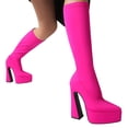 thumbnail image 1 of LSLJS Bottes pour Femmes Automne/hiver à Semelle Épaisse, Talon Pointu, Grande Tige en Suède, Tige Moyenne, Bottes Mi-Mollet à Talons Hauts pour Femmes, 1 of 7