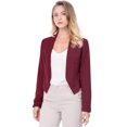 thumbnail image 2 of INSPIRE CHIC Veste Blazer Courte Sans Col pour Femme, de Travail/bureau/affaires Décontracté, 2 of 4