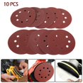 thumbnail image 2 of 10pcs 125mm 5" Hook Loop Sanding Discs 8 Hole Sandpaper Pads Set Grit 40-2000#, 2 of 5