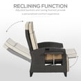 thumbnail image 4 of Outsunny Outdoor Recliner Chair with Adjustable Backrest, Cushion, Khaki, 4 of 10